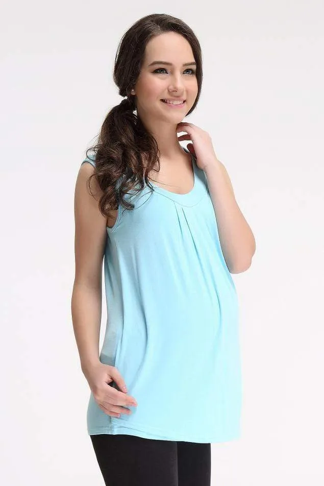 Ada Drape Tunic Top Aqua