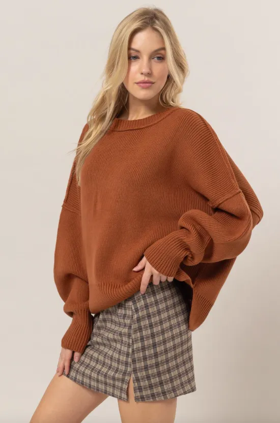 Allie Oversized Rib Tunic Sweater