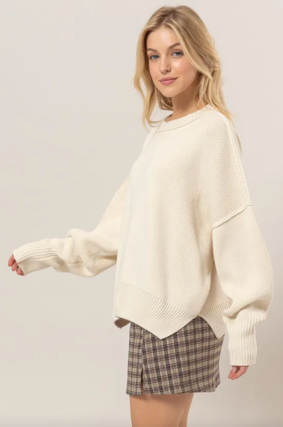 Allie Oversized Rib Tunic Sweater