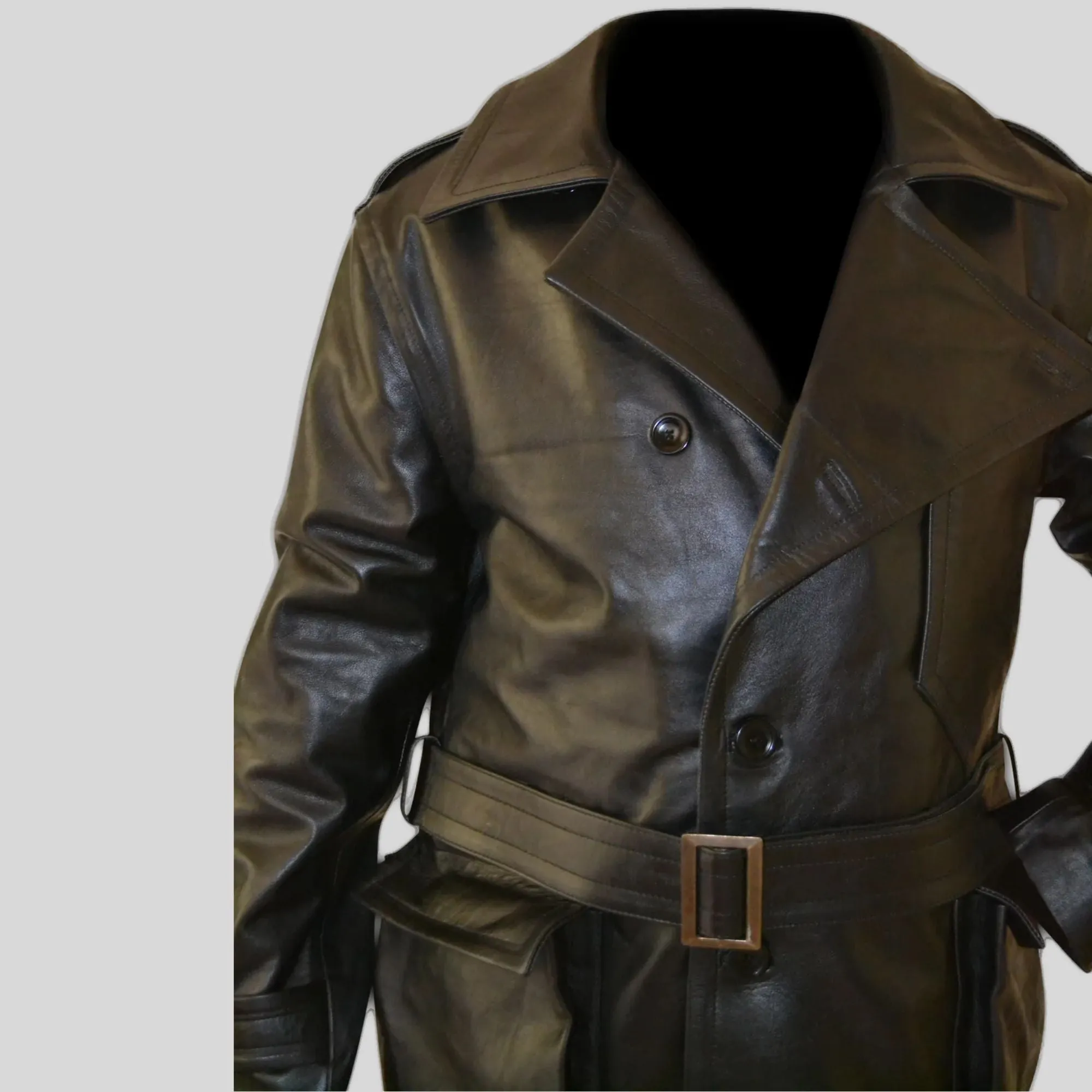 Aviator Flying Three Quarter Pilot Black Genuine Leather Coat