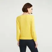 Bell Sleeve Jacquard Spot Sweater