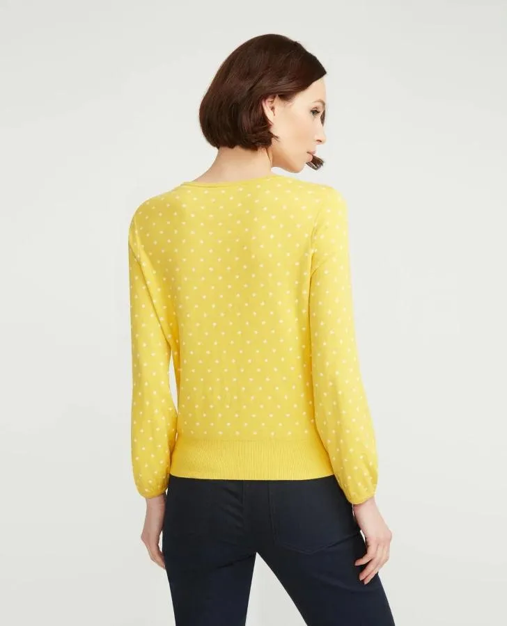 Bell Sleeve Jacquard Spot Sweater