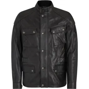 Belstaff Turner Hand Waxed Leather Jacket Antique Black