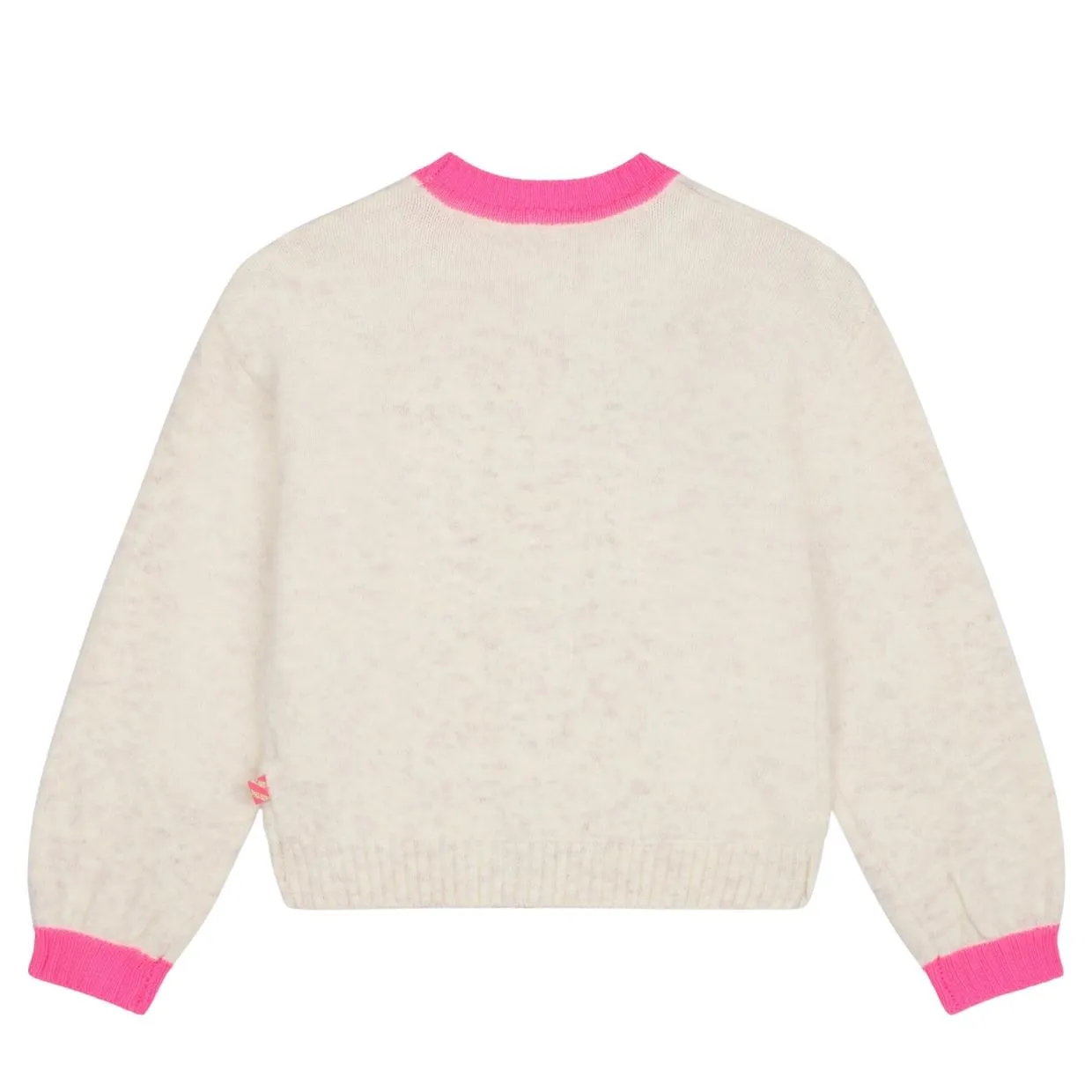 Billieblush Kids Sequins Heart Knitted Ivory Jumper