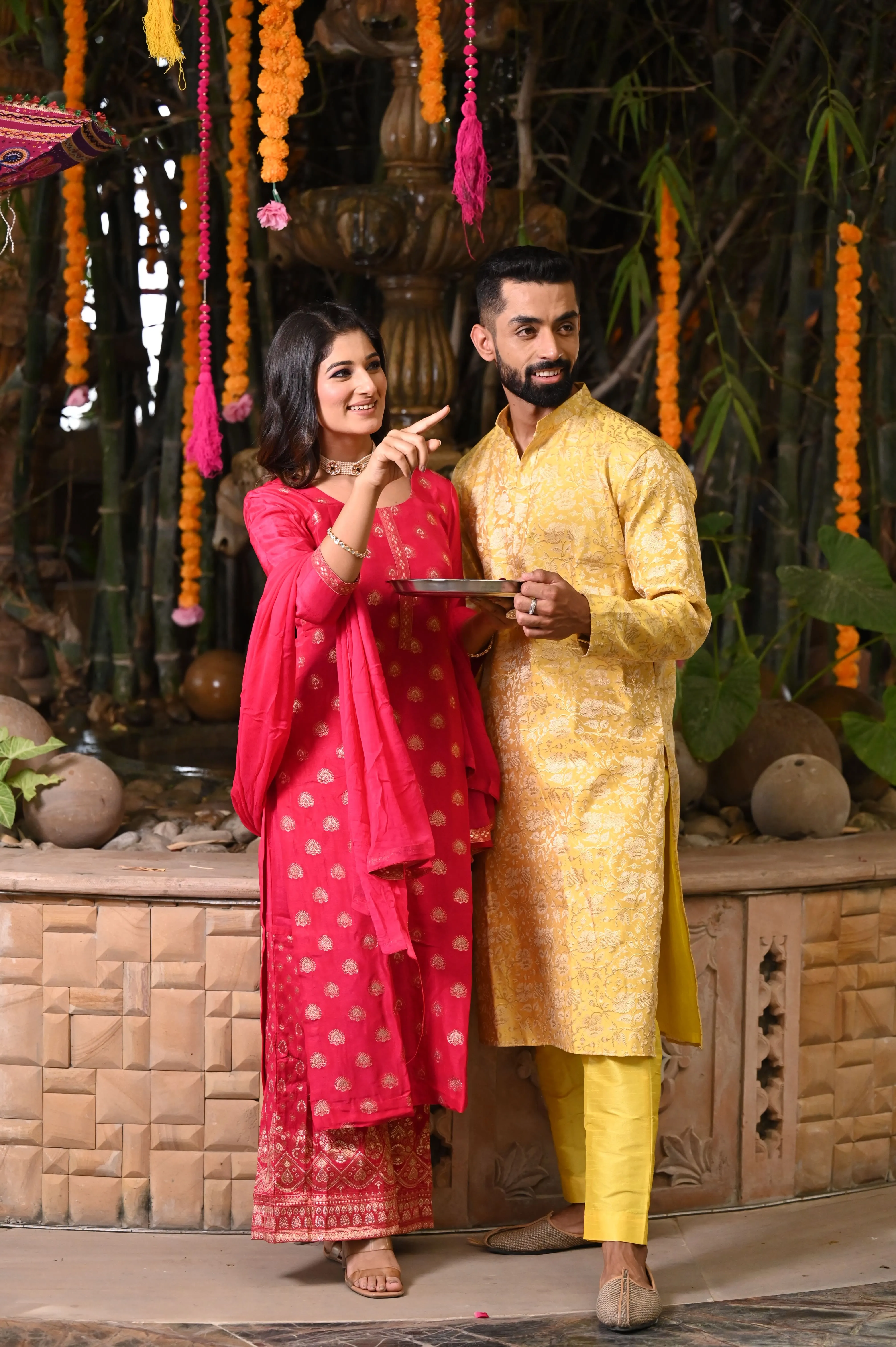 Blissful Weaves Jacquard Couple Outfit