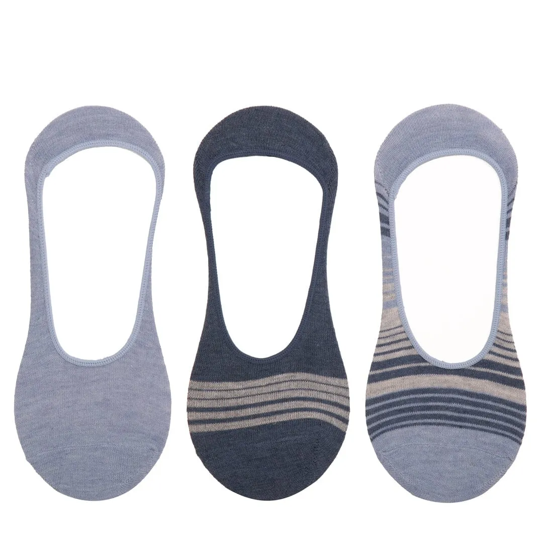 Blue Stripes 3 Pack Liner Socks