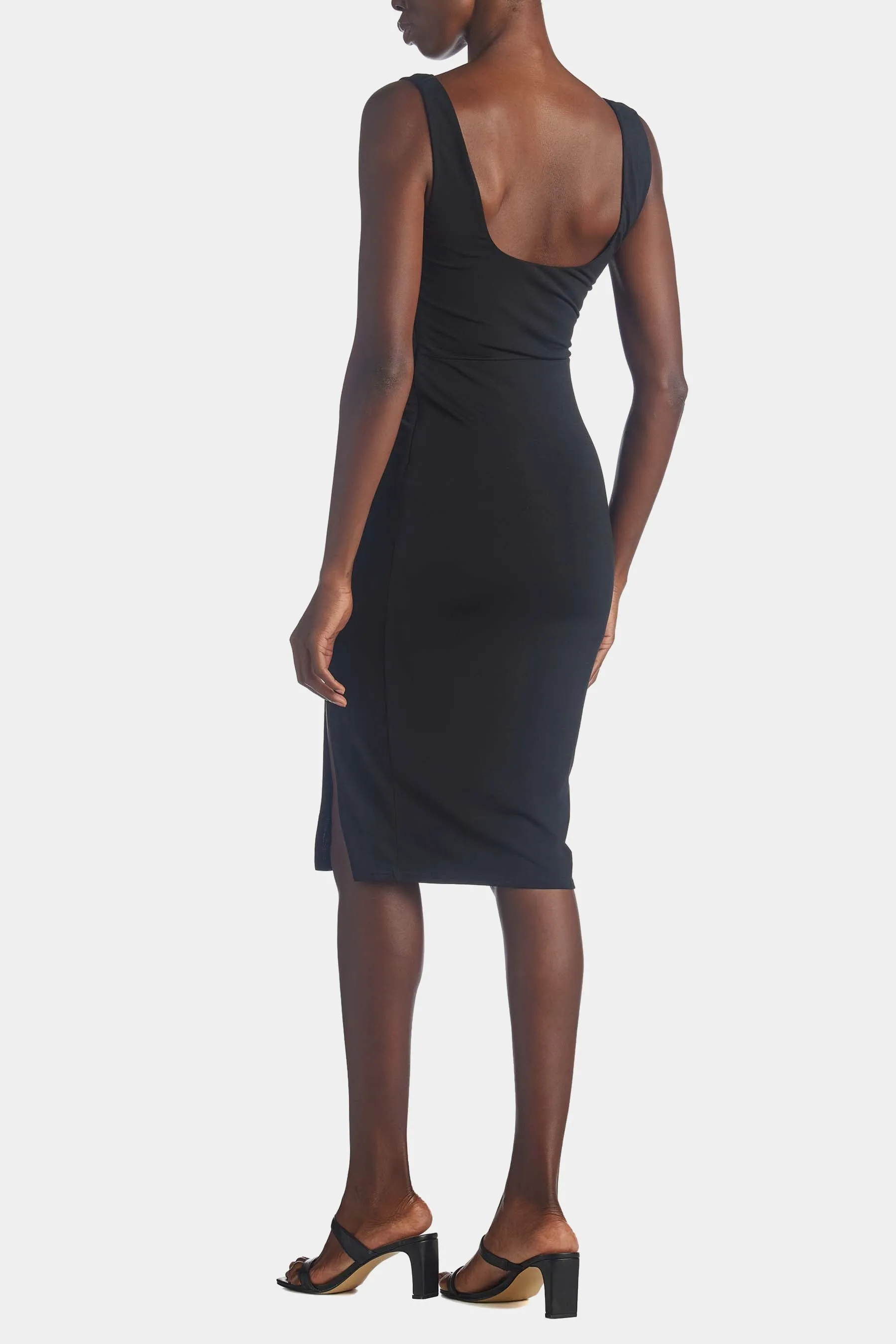 Bodycon Shirring Midi Dress