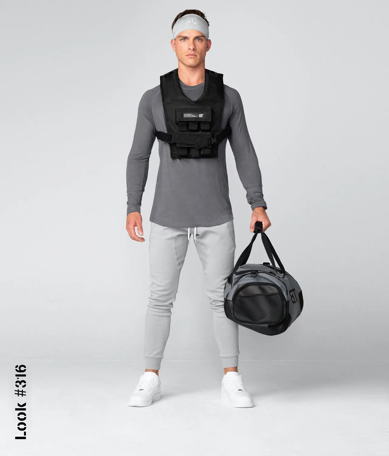 Born Tough Gray Athletic Duffel Bag