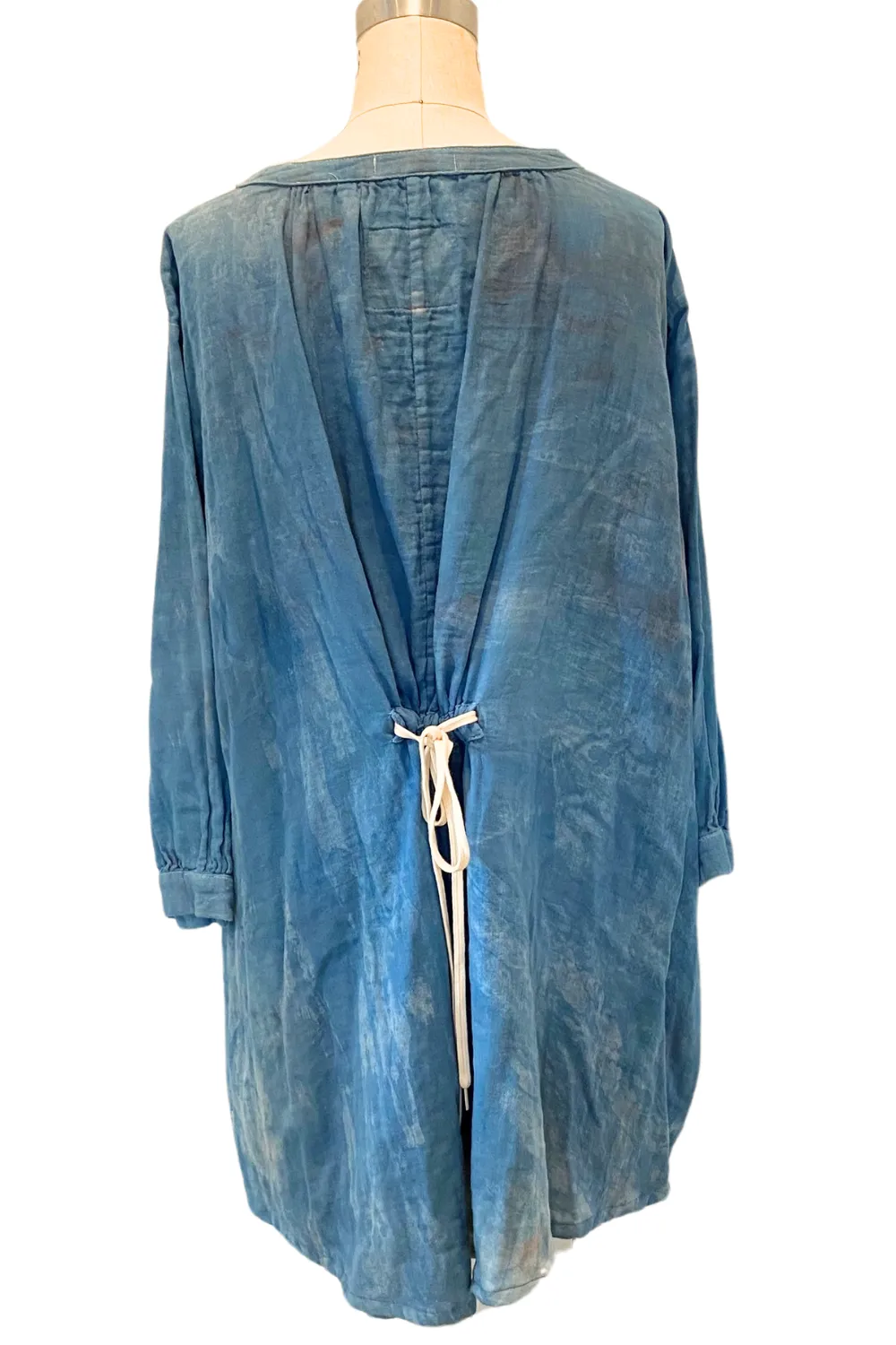 Botanically Dyed Cotton Tunic in Blue Purple