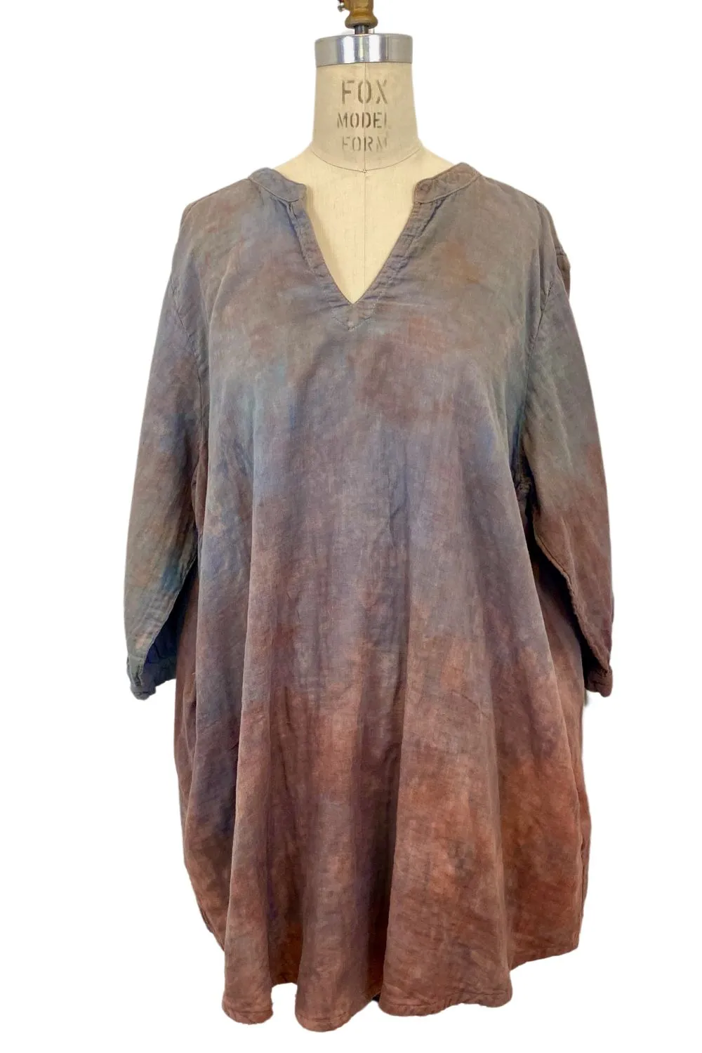 Botanically Dyed Cotton Tunic in Mauve