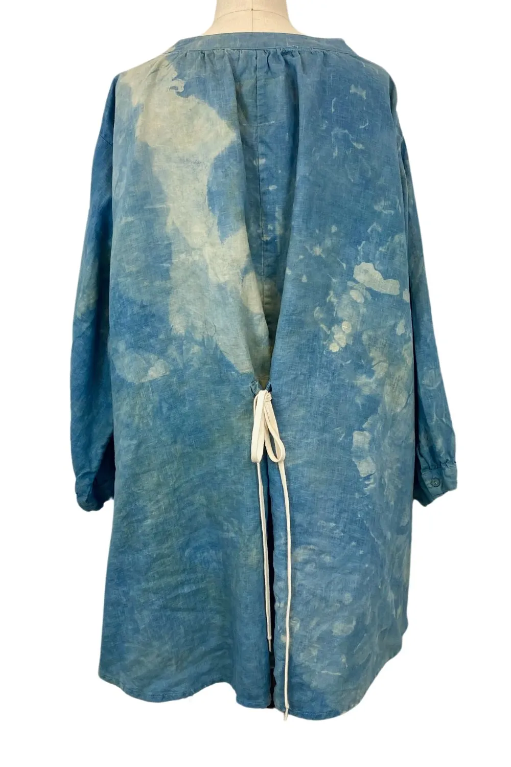 Botanically Dyed Linen Tunic in Blue Mist