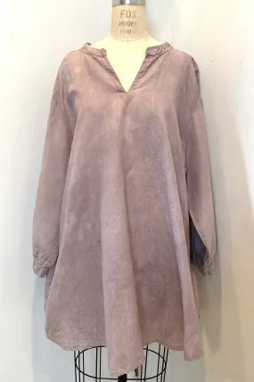 Botanically Dyed Linen Tunic in Mauve Size 2