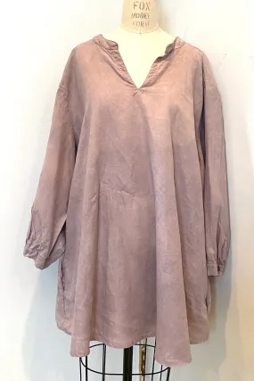 Botanically Dyed Linen Tunic in Mauve Size 3