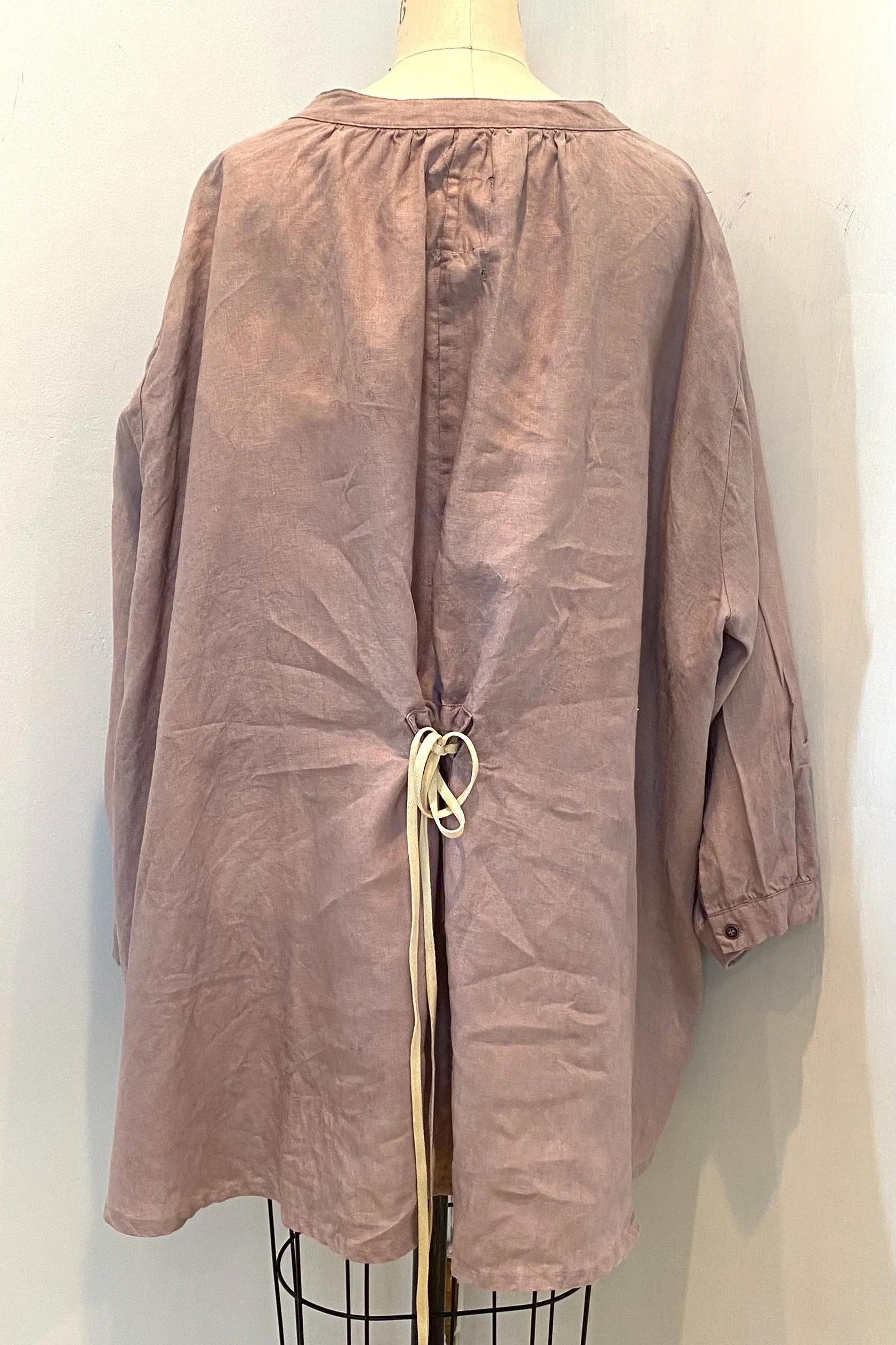 Botanically Dyed Linen Tunic in Mauve Size 3