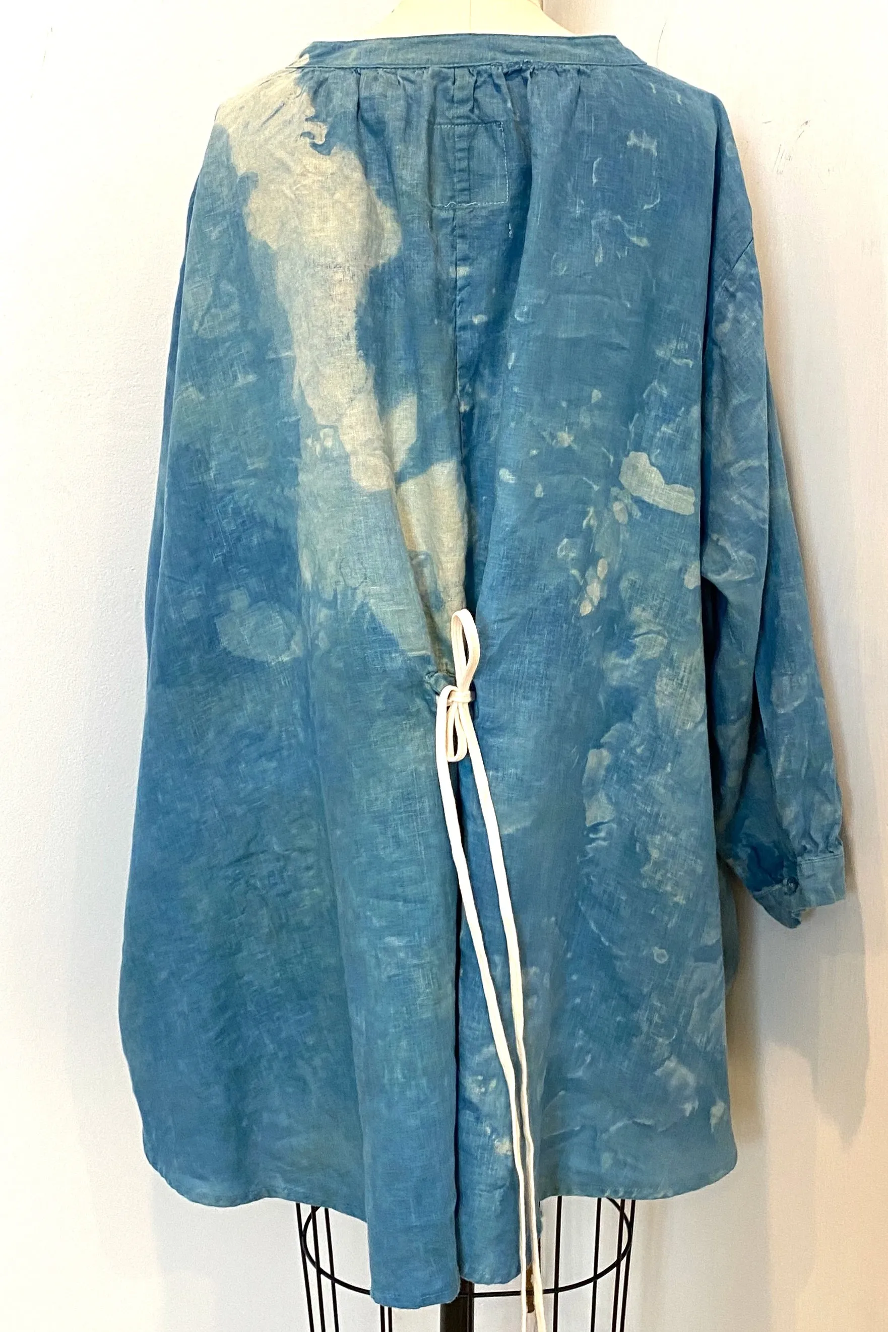 Botanically Dyed Linen Tunic in Teal Size 1