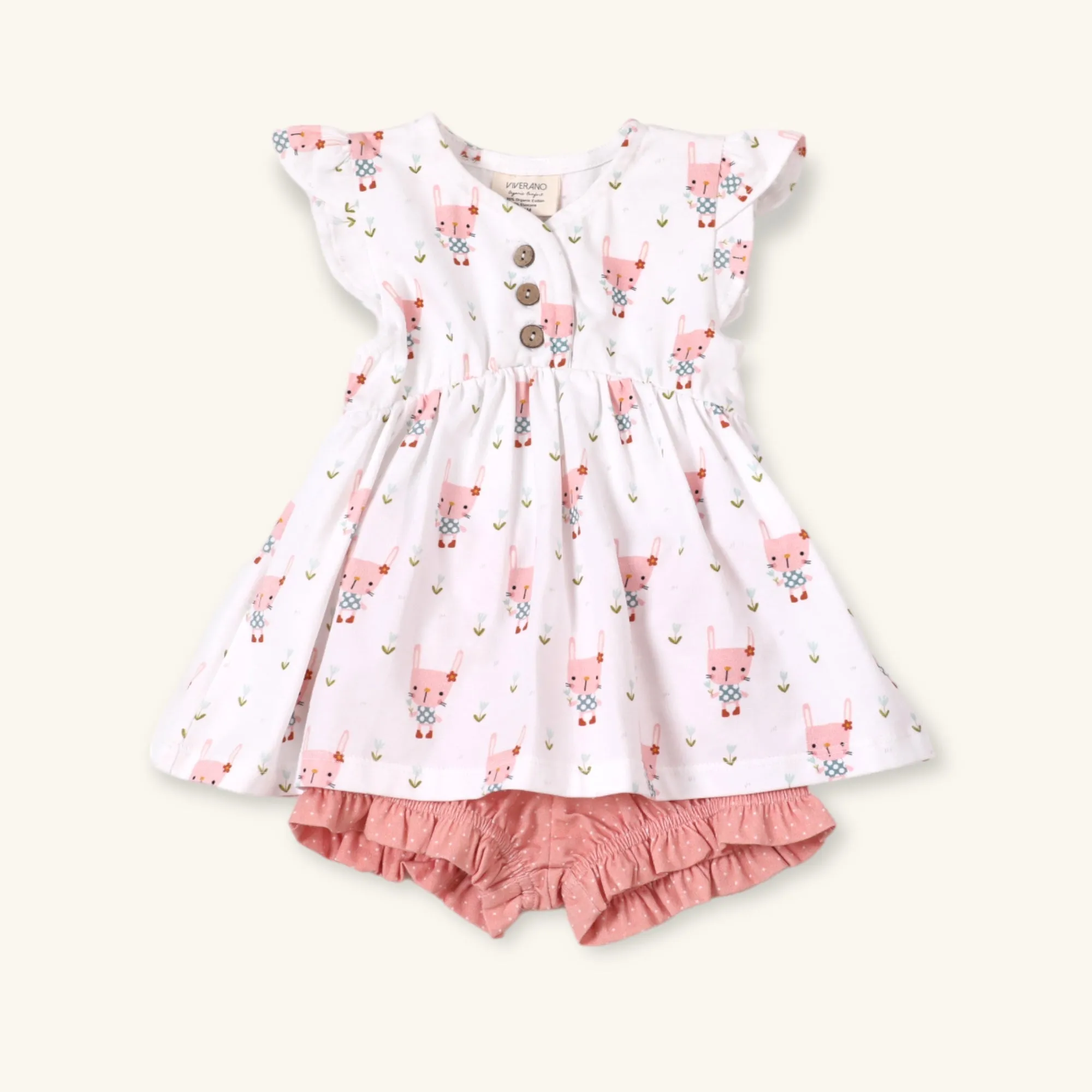 Bunny Baby Girl Tunic Top   Bloomer Set (Organic Jersey)