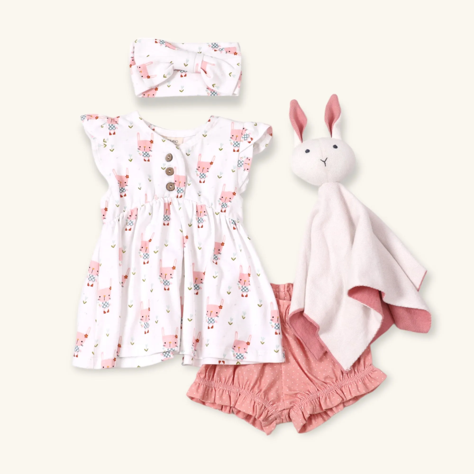 Bunny Baby Girl Tunic Top   Bloomer Set (Organic Jersey)