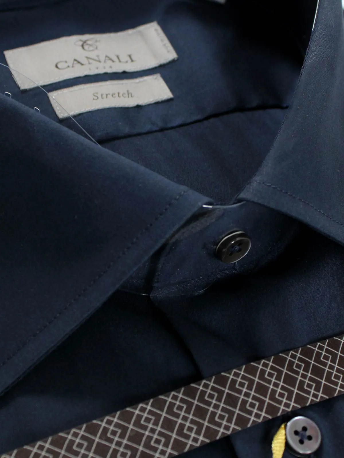 Canali Shirt Midnight Blue Stretch - Modern Fit 40 - 15 3/4