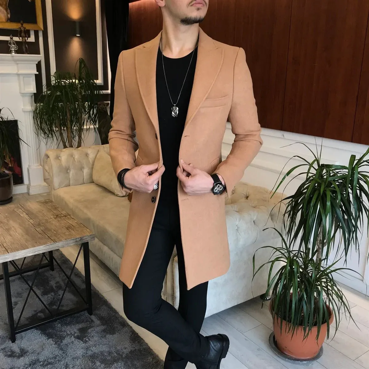 Charleston Camel Wool Blend Over Coat by Italian Vega®