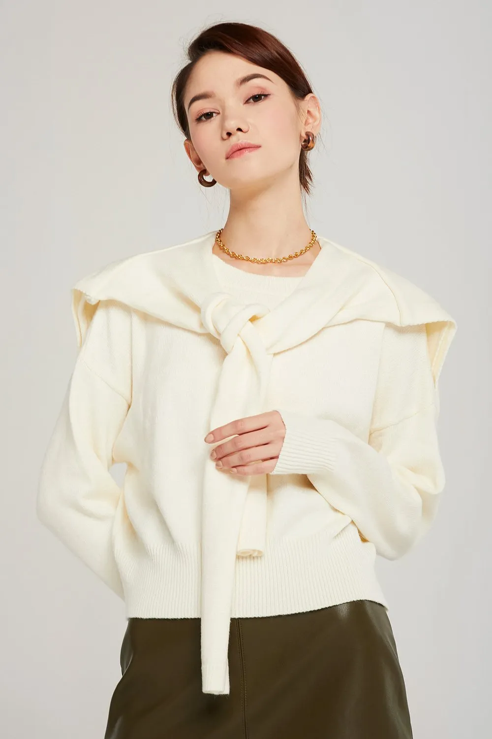 Daniela Knit Jumper w/Shawl Collar