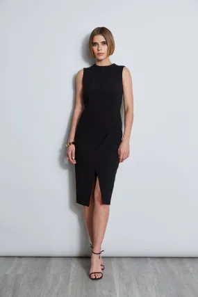 Dart Neck Faux Wrap Dress