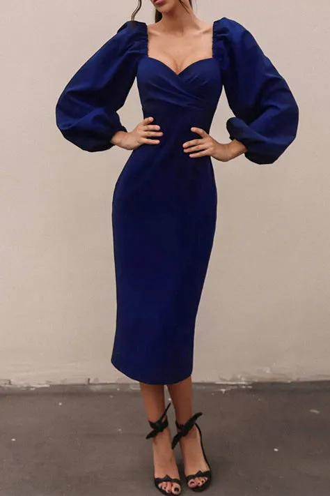 Elegant Empire Bodycon Prom Dress With Long Sleeves