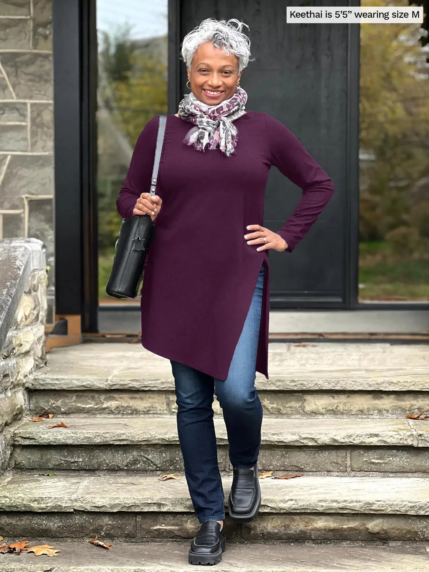 Elsie asymmetrical long sleeve tunic