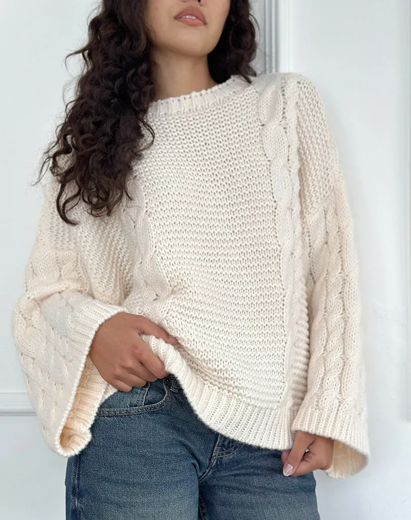 Emarti Jumper in Luxe Chunky Knit Ivory