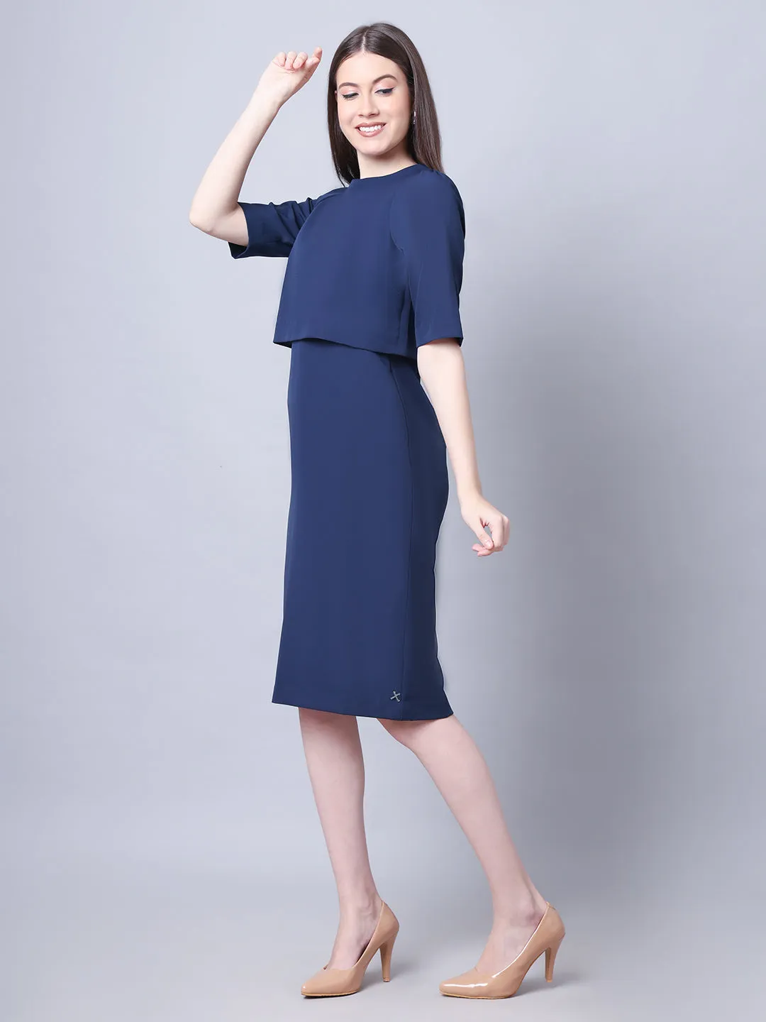 Exude Ethereal Oversize Top Dress (Navy)