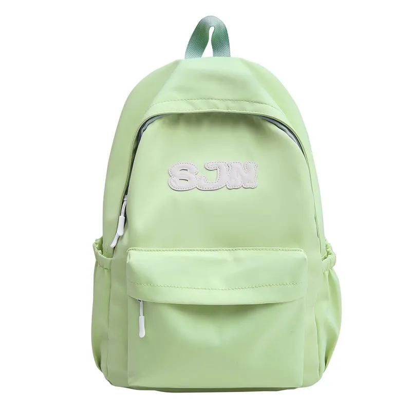 Female College Student Japanese Minimalist Style Pure Color Minimal Versatile Ins High School Student Backpack Schoolbag Niche Color Matching