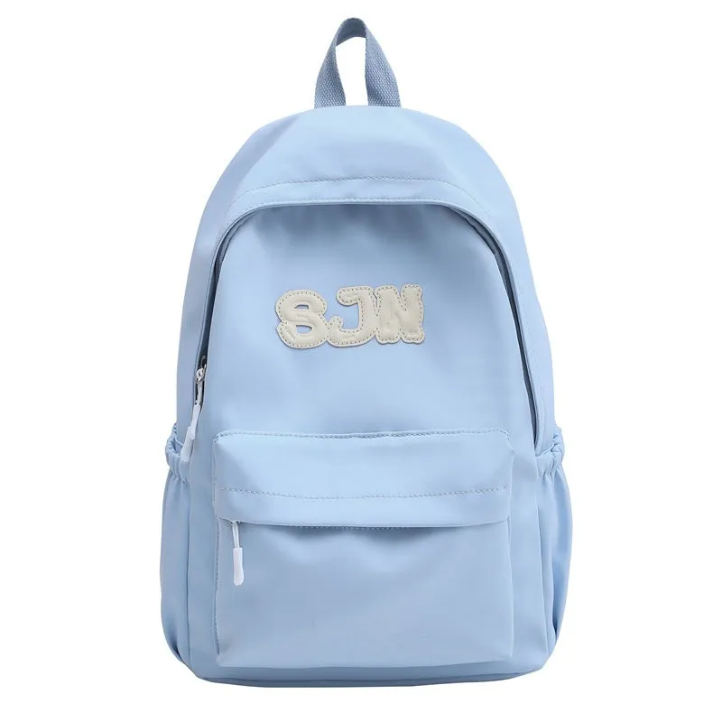 Female College Student Japanese Minimalist Style Pure Color Minimal Versatile Ins High School Student Backpack Schoolbag Niche Color Matching