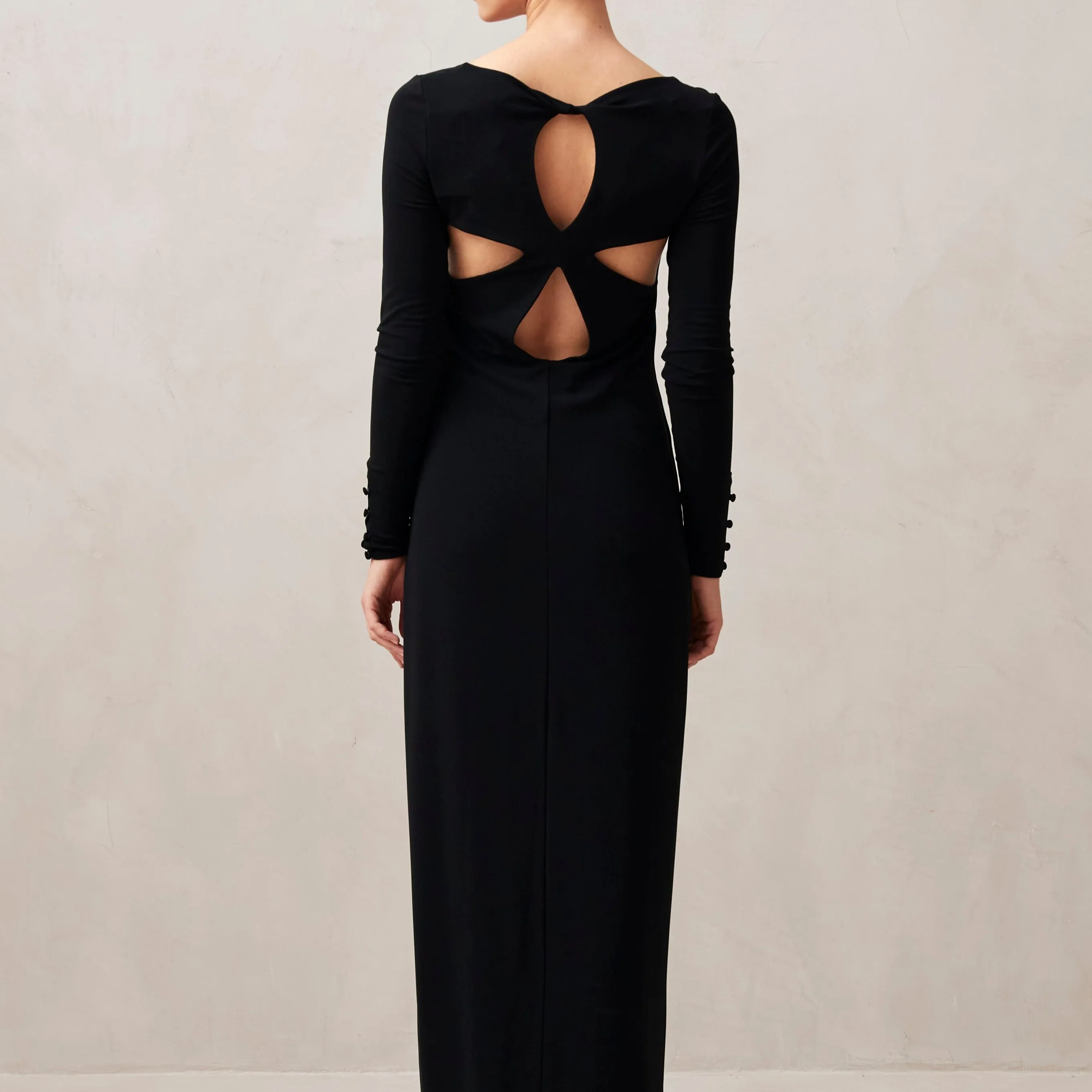 Freja Black Midi Dress