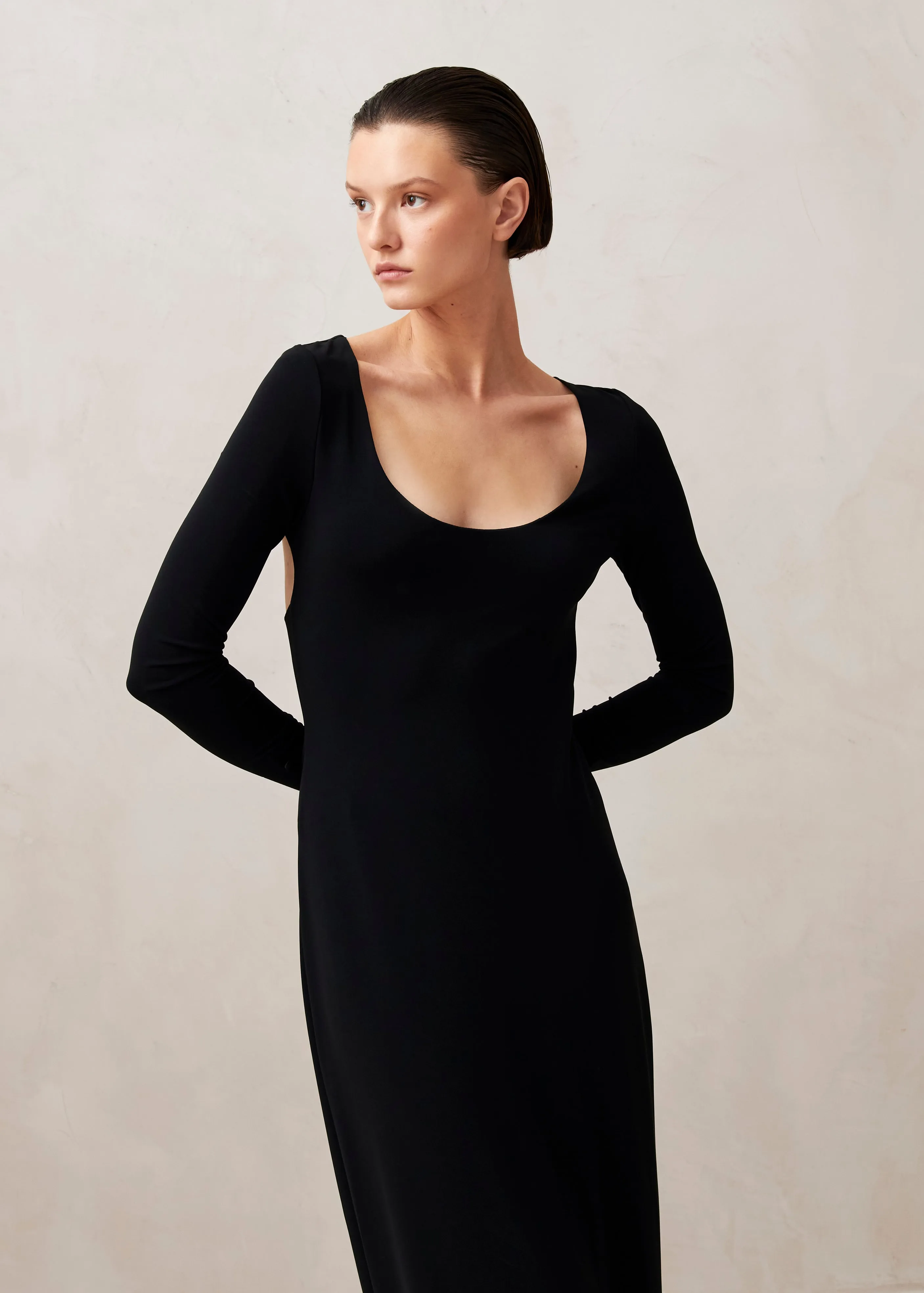 Freja Black Midi Dress