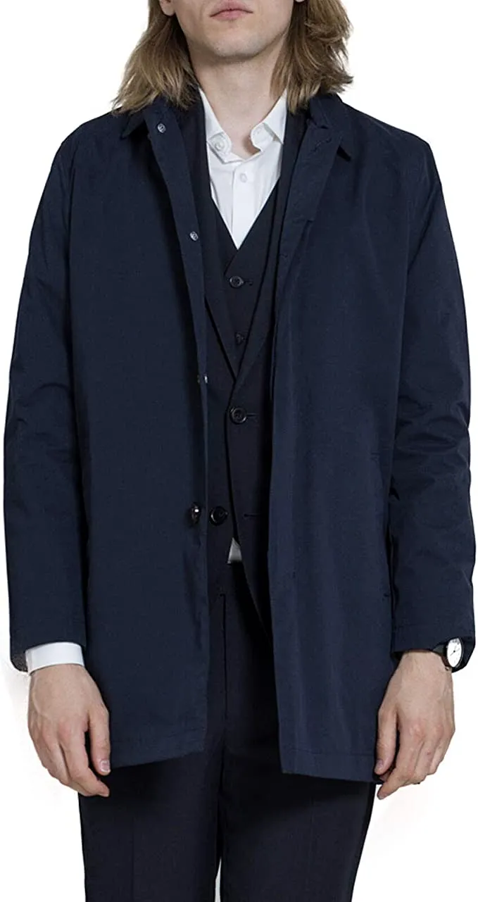 Harry Brown Navy Raincoat Coat - Brand New