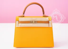 Hermes Jaune D'or   Gold HSS Sellier Epsom Kelly 25 Handbag