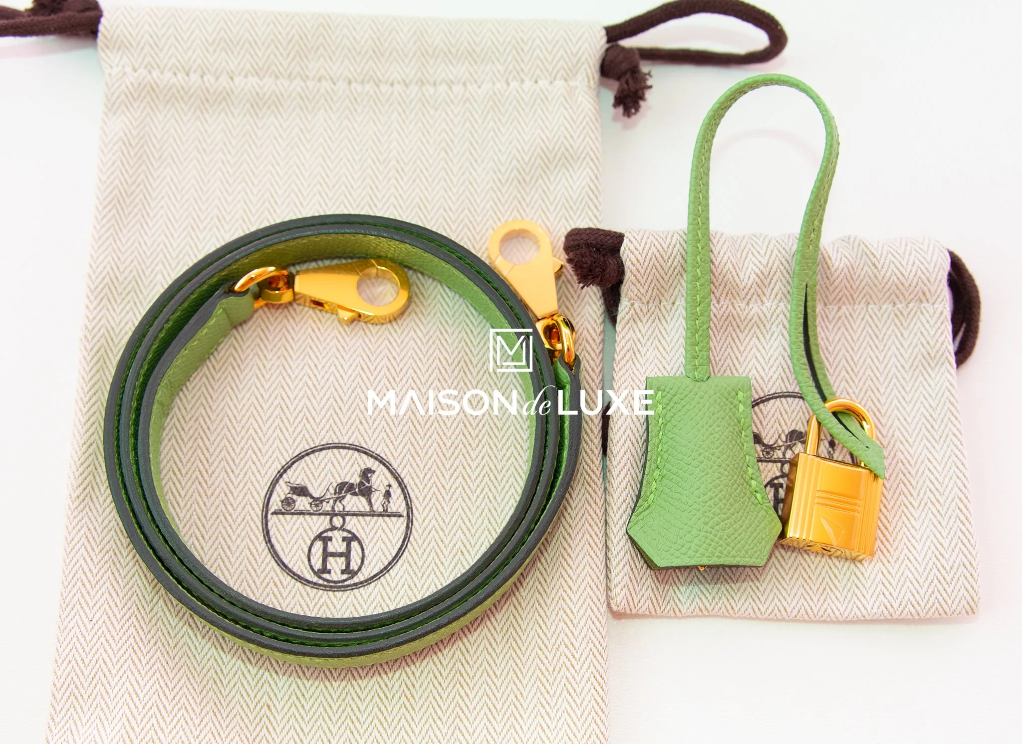 Hermes Vert Criquet Sellier Epsom Kelly 28 Handbag