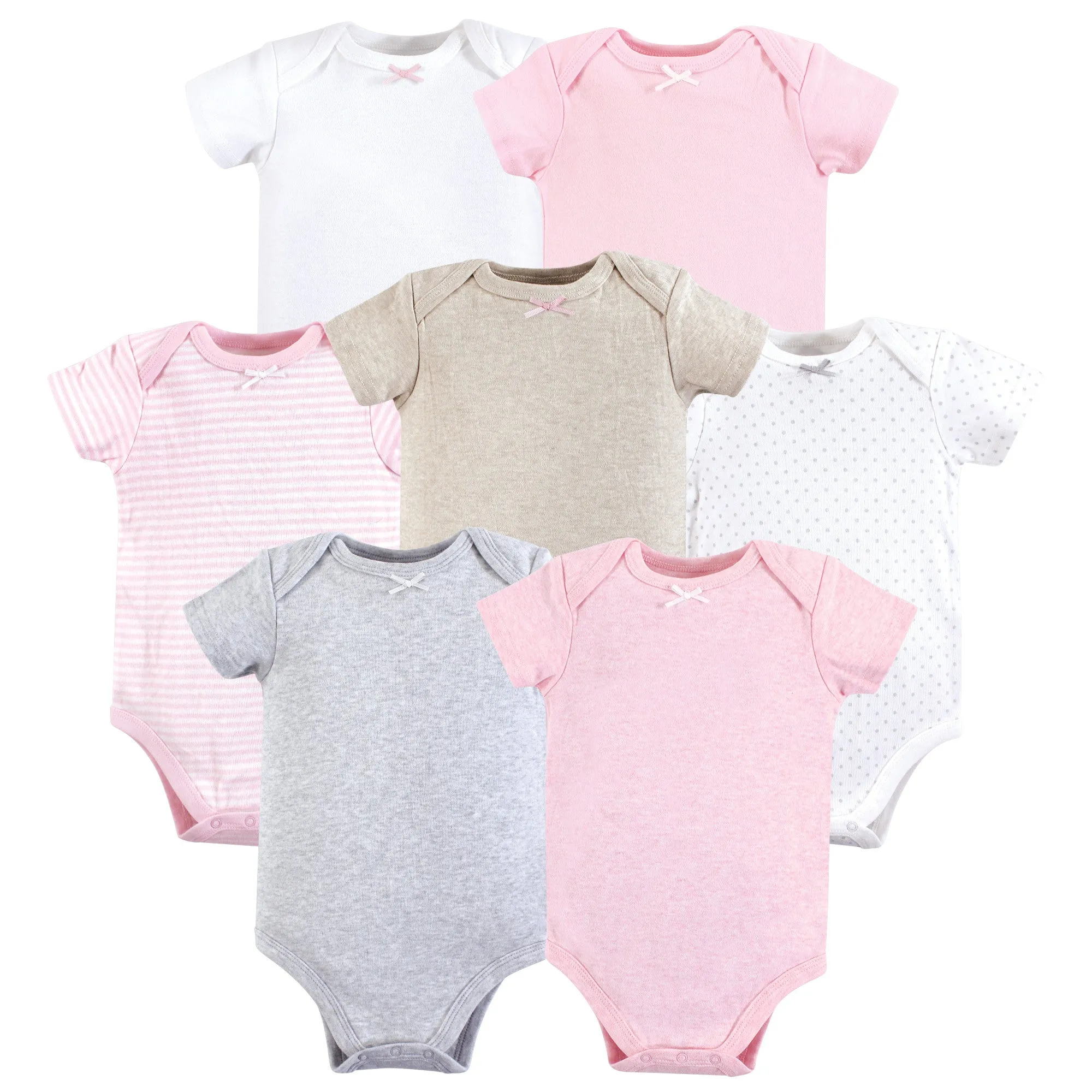 Hudson Baby Cotton Bodysuits, Girl Basic