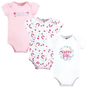 Hudson Baby Cotton Bodysuits, Happy Girl Wreath