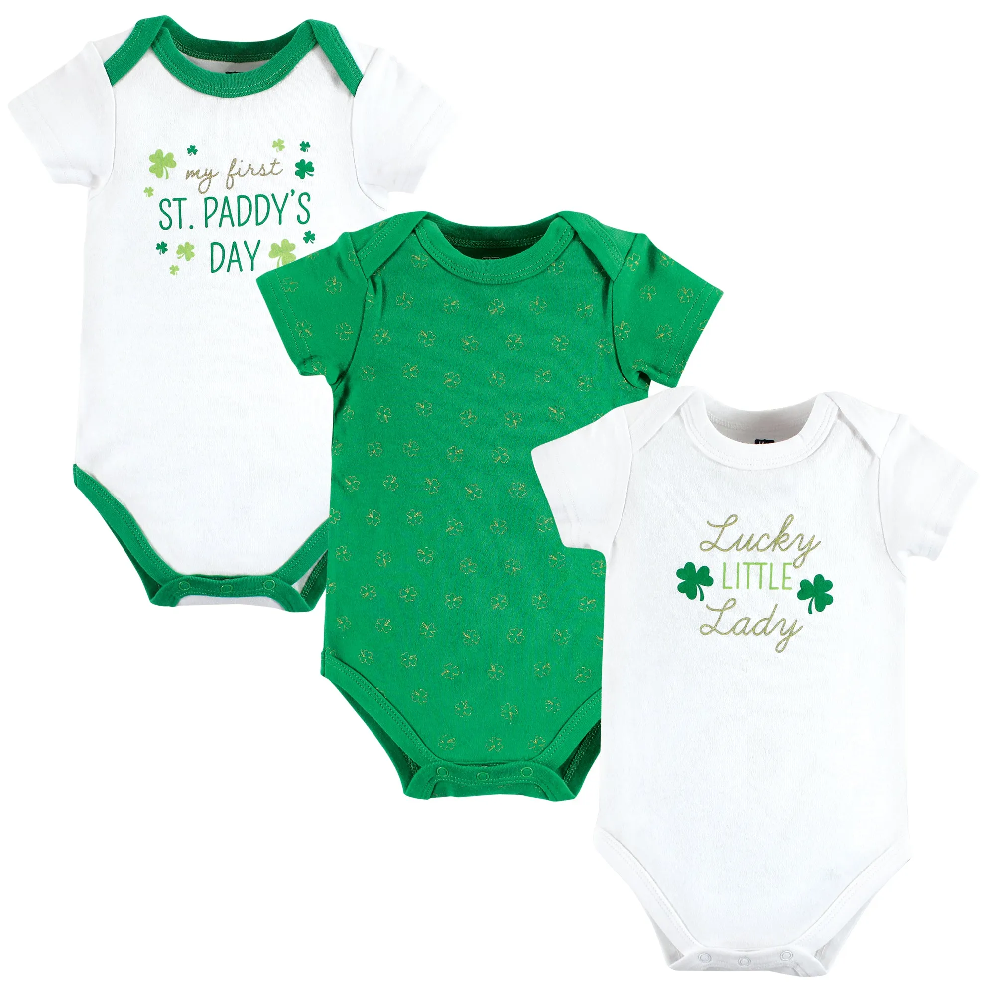 Hudson Baby Cotton Bodysuits, Lucky Lady