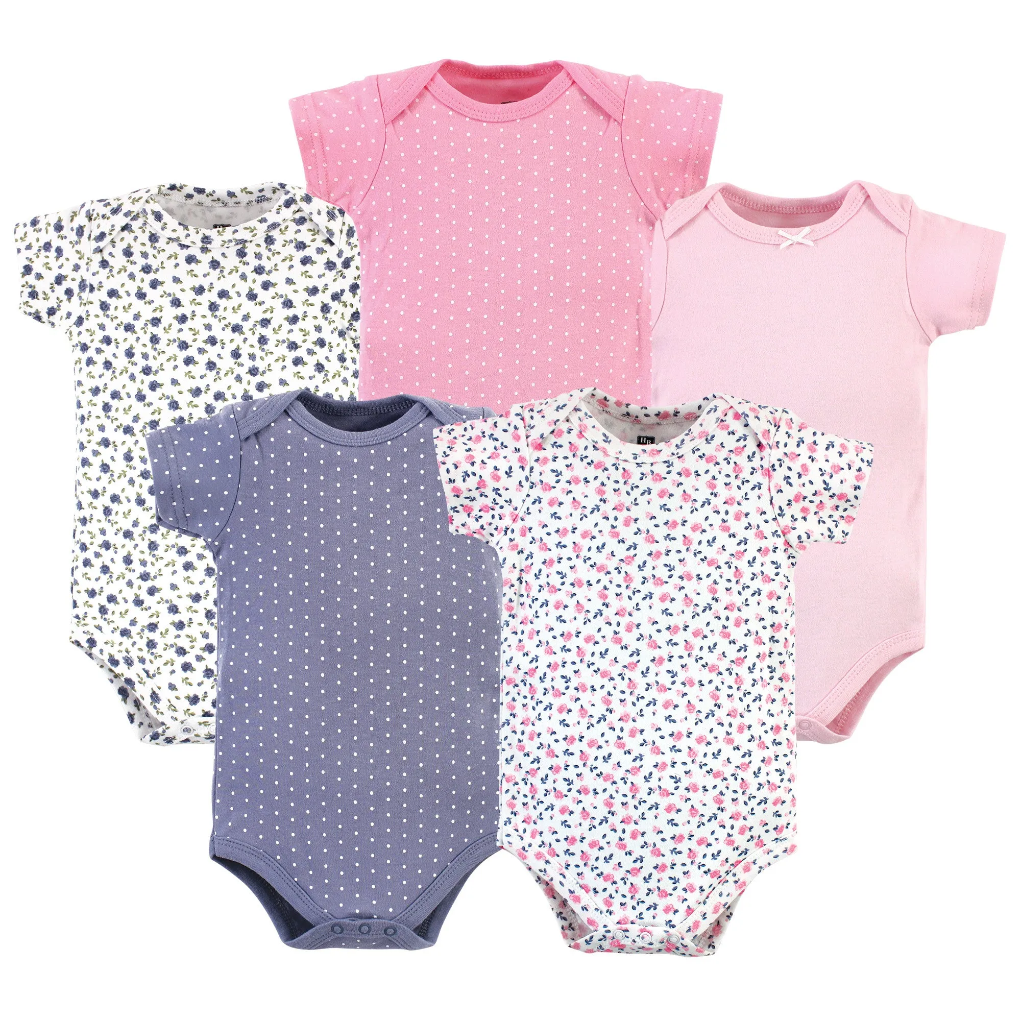 Hudson Baby Cotton Bodysuits, Prints Tiny Berry Floral