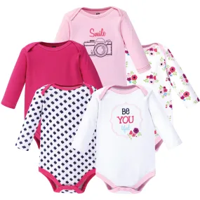 Hudson Baby Cotton Long-Sleeve Bodysuits, Beyoutiful