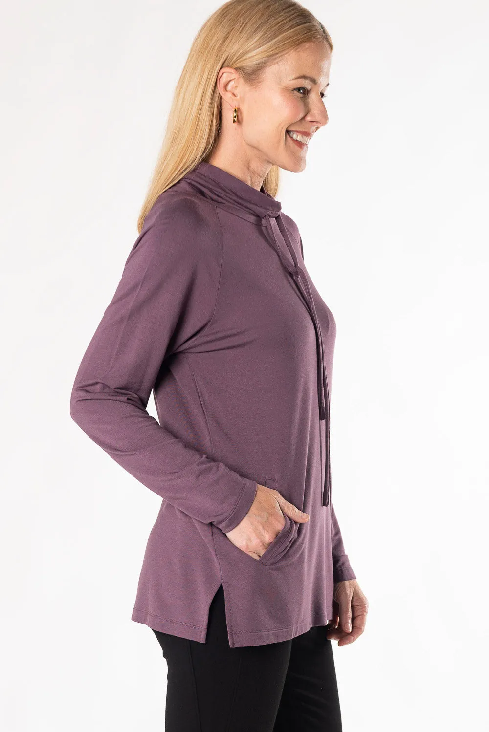 Iris Shawl Collar Bamboo Tunic - Mauve