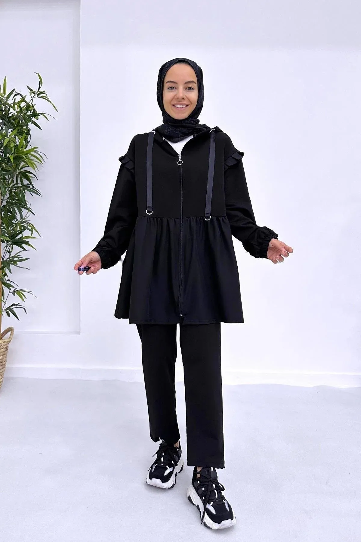 Ka Hijab Women's Pleated Hoodie Two Threads Hijabs