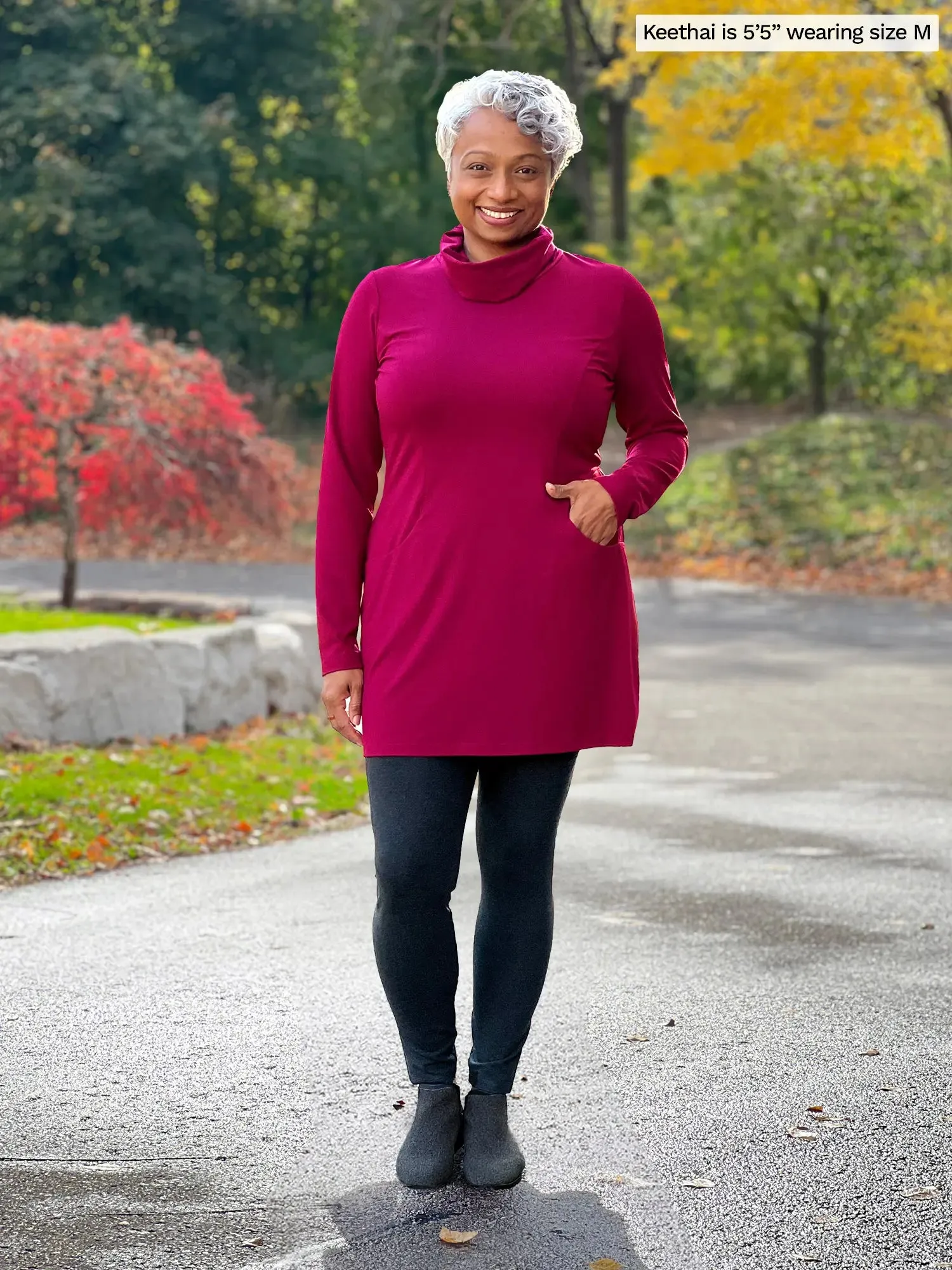 Kaito cowl neck pocket tunic