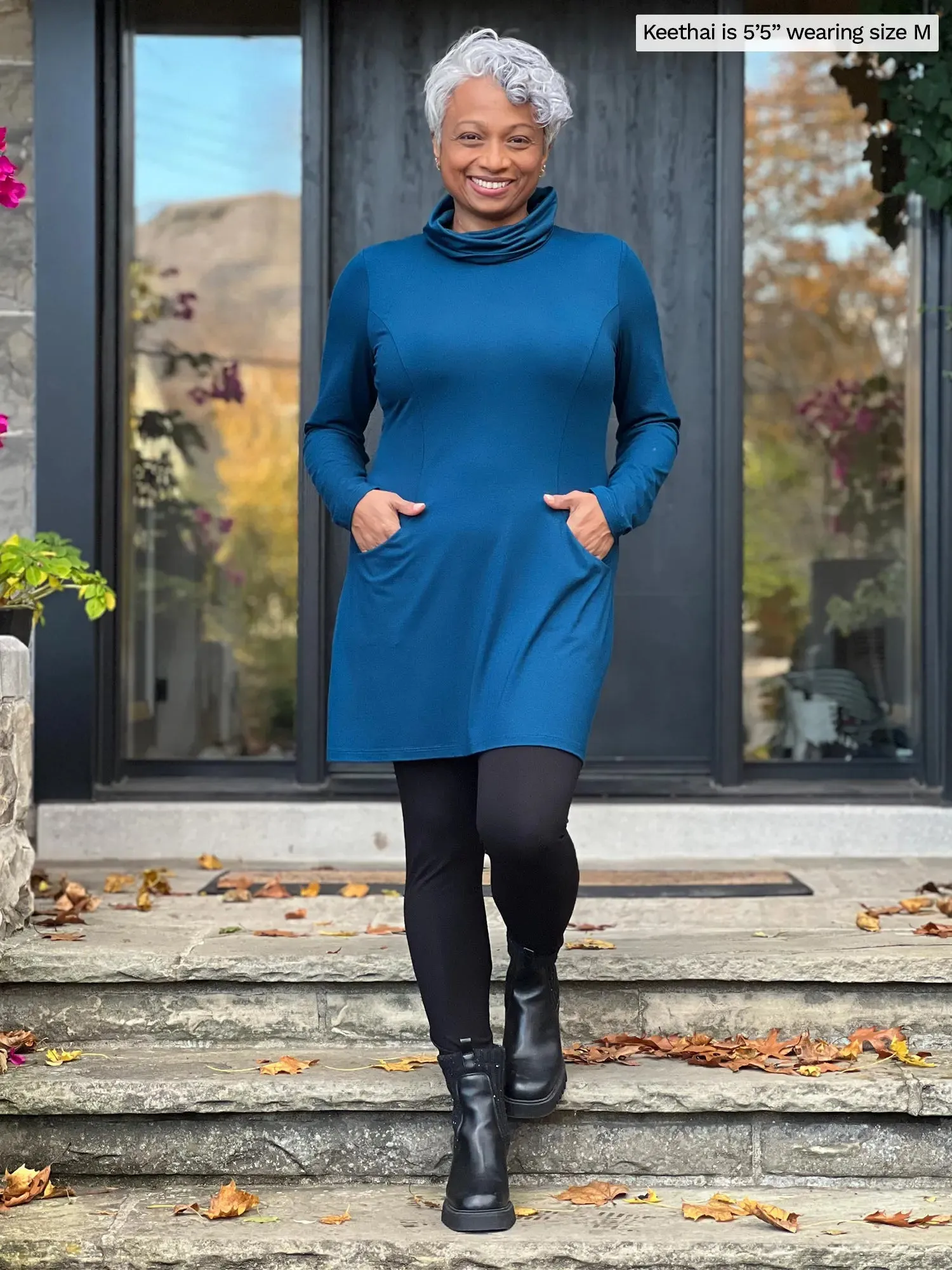 Kaito cowl neck pocket tunic