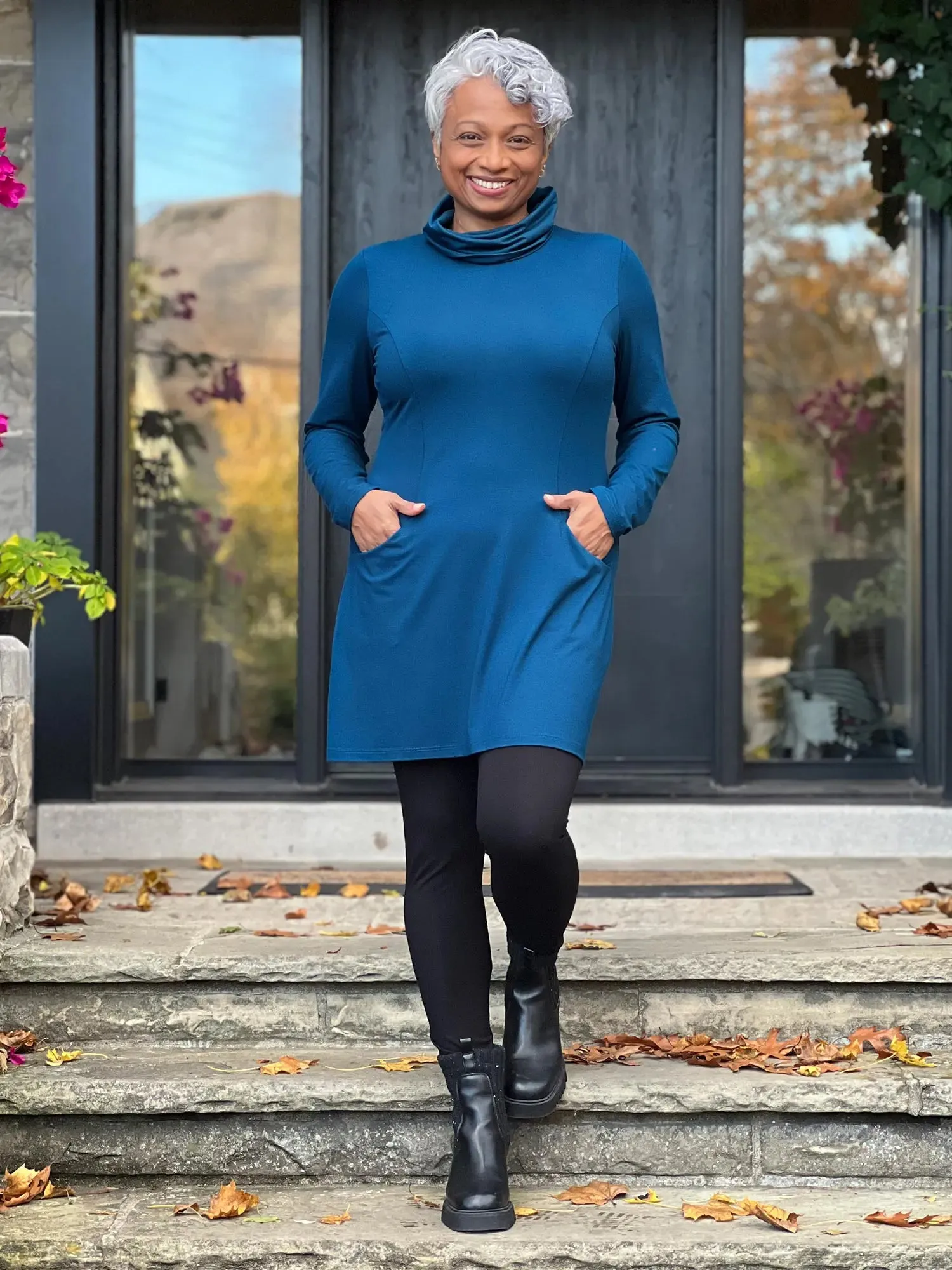 Kaito cowl neck pocket tunic