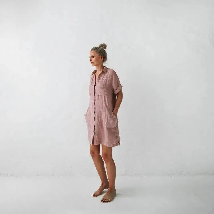 Linen tunic dusty pink by Seaside Tones