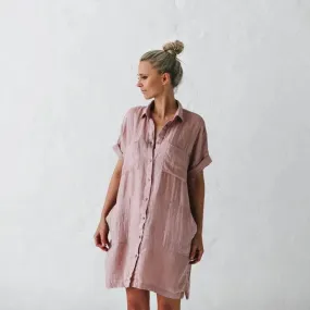 Linen tunic dusty pink by Seaside Tones