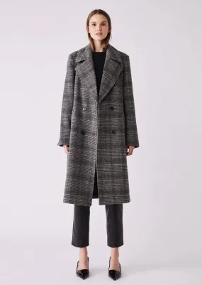 Lyon Coat Grey/ Brown Check