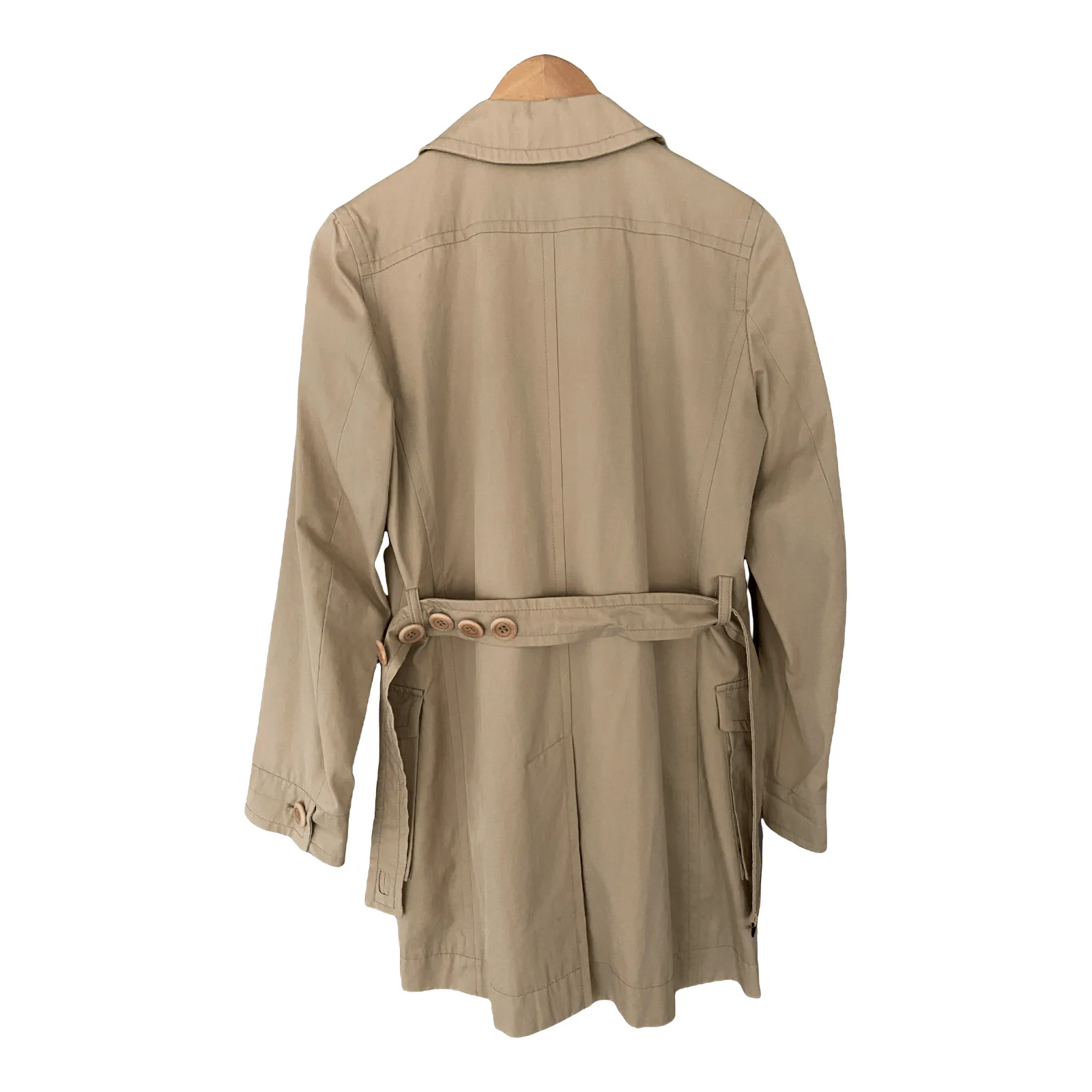 Max Mara Weekend Khaki Raincoat with Zip and Belt UK Size 8